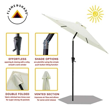 Stylish FLAME&SHADE 7.5ft Patio Umbrella - Durable & Versatile