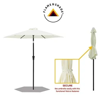 Stylish FLAME&SHADE 7.5ft Patio Umbrella - Durable & Versatile
