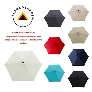 Stylish FLAME&SHADE 7.5ft Patio Umbrella - Durable & Versatile