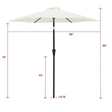 Stylish FLAME&SHADE 7.5ft Patio Umbrella - Durable & Versatile