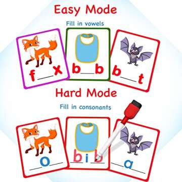 100 Short Vowel Spelling Flashcards, Handwriting Cards Learn to Write CVC Sight Words CVC Words Game...