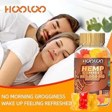 HOOLOO Hemp Gummies - Sugar-Free, 980,000mg, Fruity Gummy Bears for Adults, Made in USA
