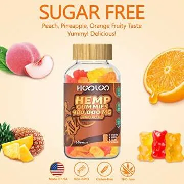 HOOLOO Hemp Gummies - Sugar Free 980,000mg for Wellness