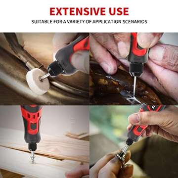 BLUEHADA Cordless Rotary Tool 3 Variable Speeds 55 Pcs Easy-to-Replace Accessories Multi-Purpose 3.6V Power USB Rotary Tool for Drilling Sanding Polishing Cutting, DIY Crafts, YGIRT001