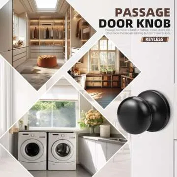 GOBEKOR Matte Black Keyless Passage Door Knobs - Upgrade Your Home