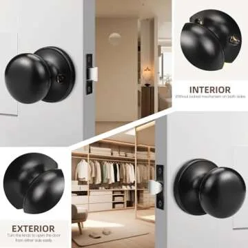 GOBEKOR Matte Black Keyless Passage Door Knobs - Upgrade Your Home