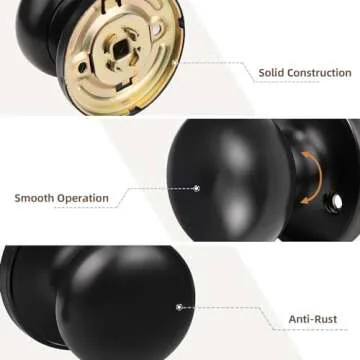 GOBEKOR Matte Black Keyless Passage Door Knobs - Upgrade Your Home