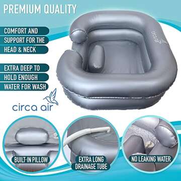 Circa Air Inflatable Hair Washing Basin for Bedridden - Comfortable Hair Washing Station
