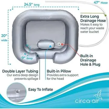 Circa Air Inflatable Hair Washing Basin - Practical Care
