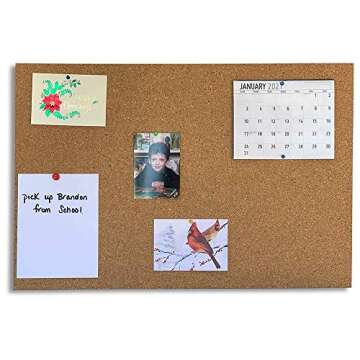 Manton Cork 24" x 36" x 1/2" Thick Cork Sheet, 100% Natural and Sustainable Cork Bulletin Boards. Perfect for Home, School, and Office