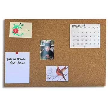 Manton Cork 24" x 36" x 1/2" Thick Cork Sheet, 100% Natural and Sustainable Cork Bulletin Boards. Perfect for Home, School, and Office