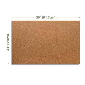 Manton Cork 24" x 36" x 1/2" Thick Cork Sheet, 100% Natural and Sustainable Cork Bulletin Boards. Perfect for Home, School, and Office
