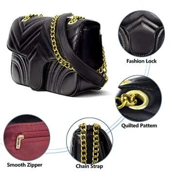 Stylish Lightweight Vegan Leather Crossbody Bag for Women