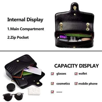 Stylish Lightweight Vegan Leather Crossbody Bag for Women