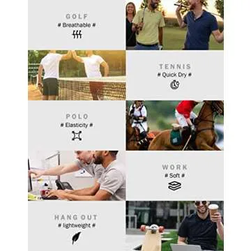 TELALEO 5 Pack Mens Polo Shirts Quick Dry Short Sleeve Golf T Shirt Performance Moisture Wicking Casual Workout SetB L