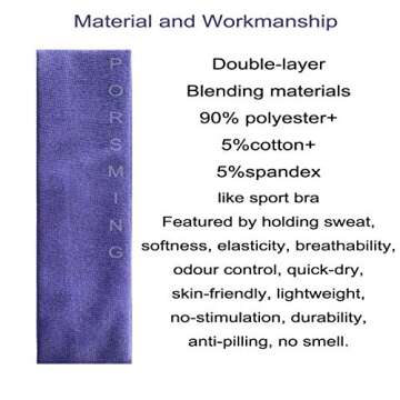 PorsMing Headbands Pack of 19 Exercise Bands Sweat Bands Hair Bands Elastic Stretch Head Wraps for W...