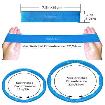 PorsMing Headbands Pack of 19 Exercise Bands Sweat Bands Hair Bands Elastic Stretch Head Wraps for Women Men Girls Yoga Workout Gym Sports Fitness Non Slip and Slide Fashion Colors