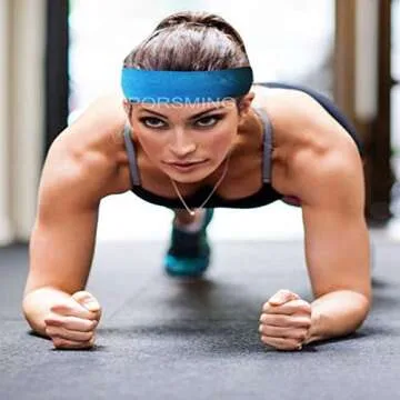 PorsMing Headbands Pack of 19 Exercise Bands Sweat Bands Hair Bands Elastic Stretch Head Wraps for Women Men Girls Yoga Workout Gym Sports Fitness Non Slip and Slide Fashion Colors