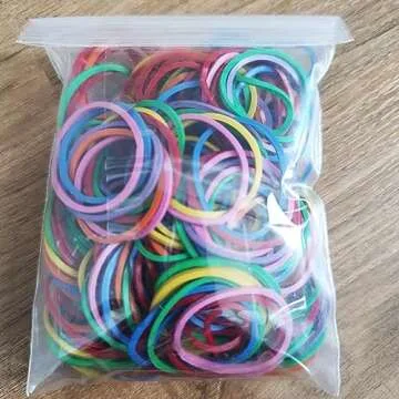 Assorted Color Rubber Bands 200 pcs 1inch Elastic Bands Elastic Stretchable Sturdy - Bulk Rubberband...