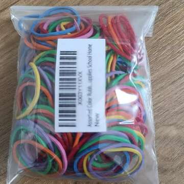Assorted Color Rubber Bands 200 pcs 1inch Elastic Bands Elastic Stretchable Sturdy - Bulk Rubberbands for Office Use Stationery Supplies School Home