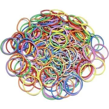 Assorted Color Rubber Bands 200 pcs 1inch Elastic Bands Elastic Stretchable Sturdy - Bulk Rubberbands for Office Use Stationery Supplies School Home