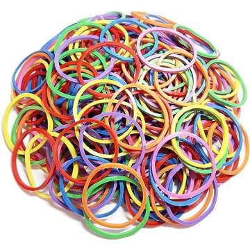 Assorted Color Rubber Bands 200 pcs 1inch Elastic Bands Elastic Stretchable Sturdy - Bulk Rubberbands for Office Use Stationery Supplies School Home
