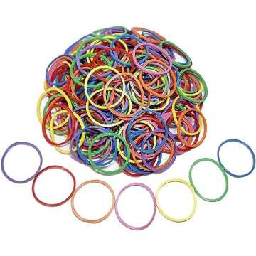 Assorted Color Rubber Bands 200 pcs 1inch Elastic Bands Elastic Stretchable Sturdy - Bulk Rubberbands for Office Use Stationery Supplies School Home