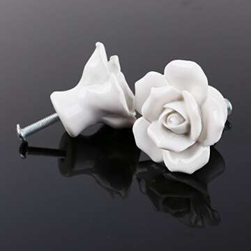Elegant 8pcs Vintage Rose Ceramic Knobs for Home Decor