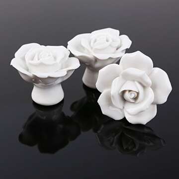 Elegant 8pcs Vintage Rose Ceramic Knobs for Home Decor