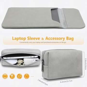 HYZUO 13 Inch Laptop Sleeve Case Bag for MacBook Air 13 M3 M2 M1 2024-2018, MacBook Pro 13 M2 M1 202...
