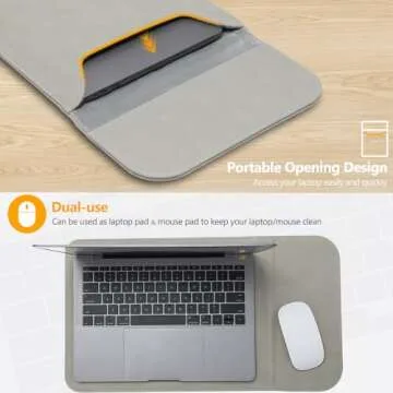 HYZUO 13 Inch Laptop Sleeve Case Bag for MacBook Air 13 M3 M2 M1 2024-2018, MacBook Pro 13 M2 M1 2024-2016, iPad Pro 13 M4, iPad Air 13 M2, XPS 13, Surface Pro 11/10/9/8/X, with Pouch, Light Gray