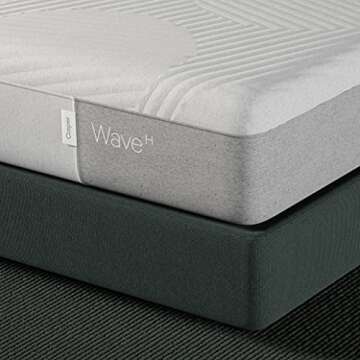 Casper Sleep Wave Memory Foam Hybrid Mattress, Queen,Medium Firm,Light Gray