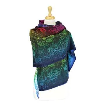 PASKMLNA Pashmina Silky Shawl Scarf in Navy - Luxurious Comfort