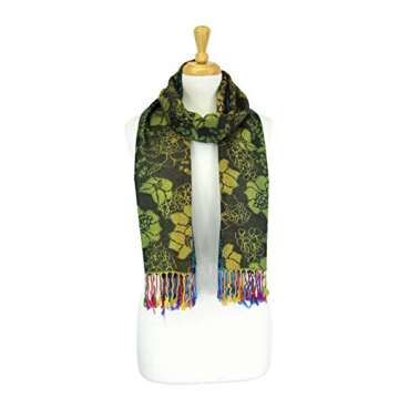 PASKMLNA Pashmina Silky Shawl Scarf in Navy - Luxurious Comfort