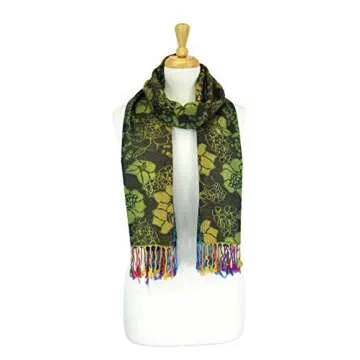 PASKMLNA Pashmina Silky Shawl Scarf in Navy - Luxurious Comfort