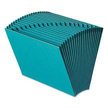 Smead Colored Expanding File with 21 Pockets - Teal, Letter Size, Alphabetic A-Z