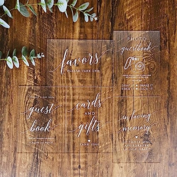 Acrylic Wedding Sign & Stand Set - Elegant Wedding Decor
