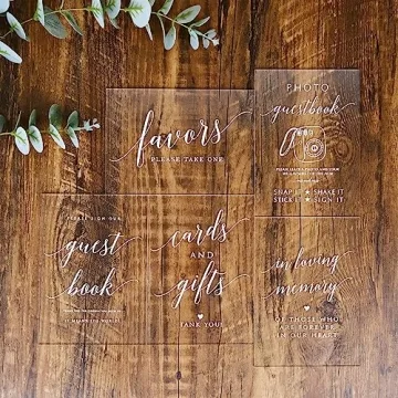 Acrylic Wedding Sign & Stand Set - Elegant Wedding Decor