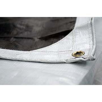 Heavy Duty Tarps Waterproof 12mil - Reversible White Brown Tarp - 12x40 with UV Protection for Outdo...