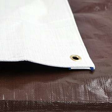 Heavy Duty Tarps Waterproof 12mil - Reversible White Brown Tarp - 12x40 with UV Protection for Outdoor Camping RV Truck and Trailers