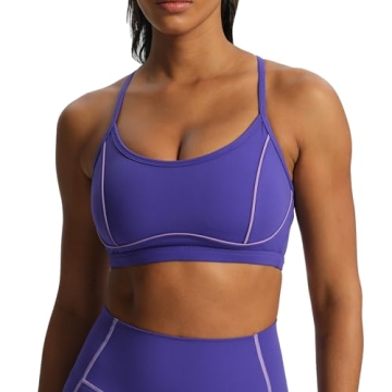 Aoxjox Women's Workout Sports Bras - Fitness Backless Padded Gym Bra, Small