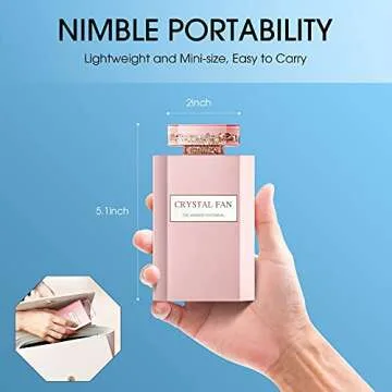 LIGHTDESIRE Lady USB Mini Handheld Fan with Fragrance, Rechargeable, Portable Small Personal Lash Fan with 3 Speed Modes for Travel, Camping, Office,Gift for Women, Girl(Pink)