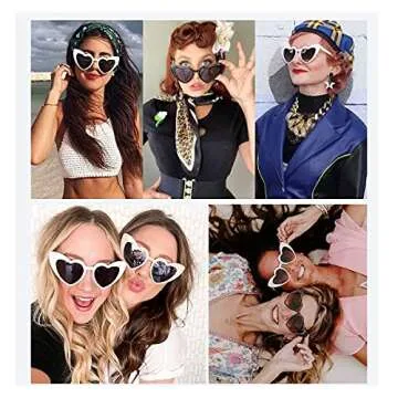 VANLINKER Heart Sunglasses Womens Retro Love Shaped Sunglasses for Party VL9604