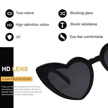 VANLINKER Heart Sunglasses Womens Retro Love Shaped Sunglasses for Party VL9604