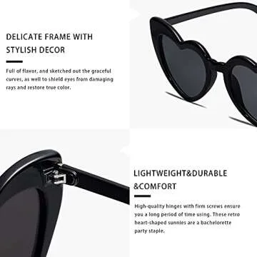 VANLINKER Heart Sunglasses Womens Retro Love Shaped Sunglasses for Party VL9604