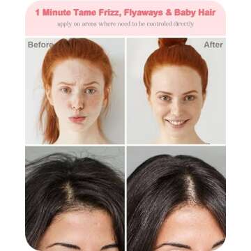 Styling Cream, 4-In-1 Hair Styling Cream for Flyaways, Add Shine Slick Back Hair Products, Non-greas...