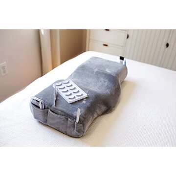 AVOSSO Lash Pillow for Lash Extensions, Ergonomic Design with Neck Support and Lash Organizer Pockets for Lash Extension Supplies, Perfect Beauty Pillow for an Eyelash Extension Kit, Fits Any Lash Bed