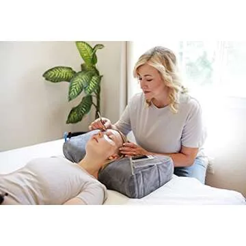 AVOSSO Lash Pillow for Lash Extensions, Ergonomic Design with Neck Support and Lash Organizer Pockets for Lash Extension Supplies, Perfect Beauty Pillow for an Eyelash Extension Kit, Fits Any Lash Bed