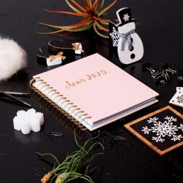 2025 Eccolo Spiral Agenda Planner, Dear 2025, Weekly & Monthly Pages, 12 Month, Sticker Sheets, Insp...