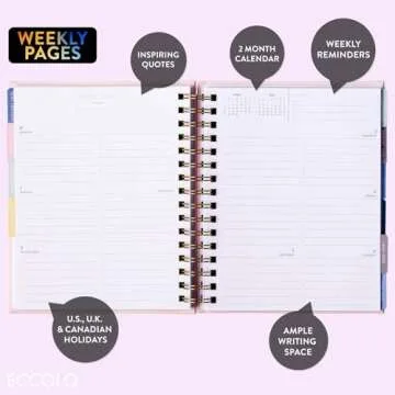 2025 Eccolo Spiral Agenda Planner with Inspirational Quotes